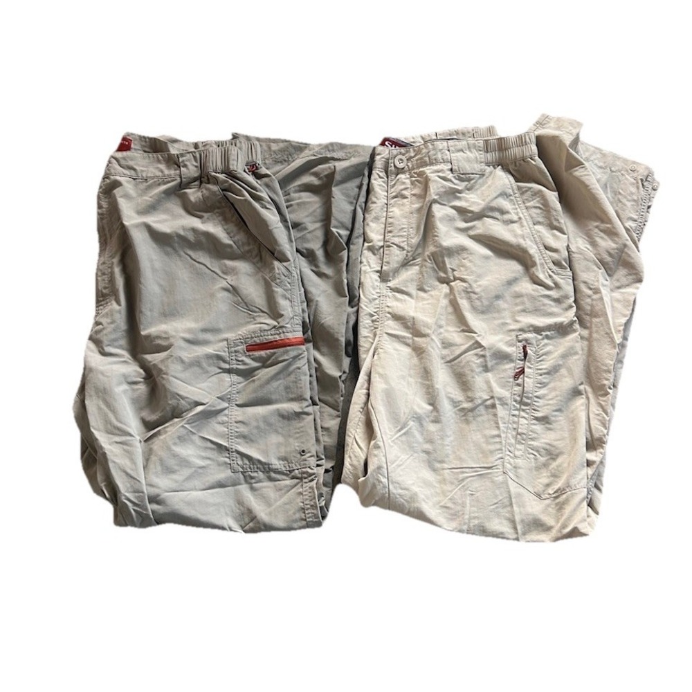 Simms Guide Pants X 2 Gray /khaki Nylon Stretch Cargo Fishing Hiking Technical L